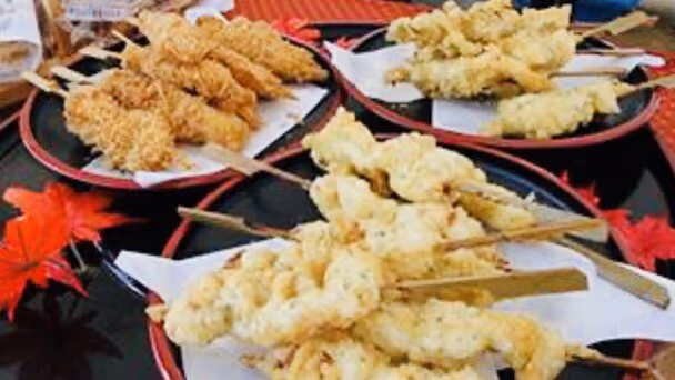 かわはぎの串揚げ